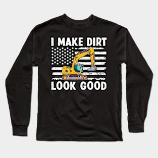 Excavator Excellence Trendy Tee Showcasing the Versatility of Machinery Long Sleeve T-Shirt